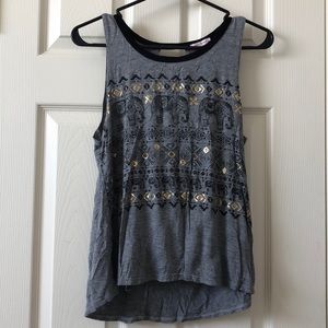 Pink peony boutique tank top